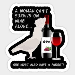 Umbrella Cockatoo Parrot Wine Loving Drinking Sticker